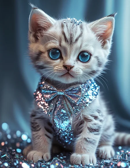 <lora:103_novuschroma_1:.8> cute kitten novuschroma style glitter