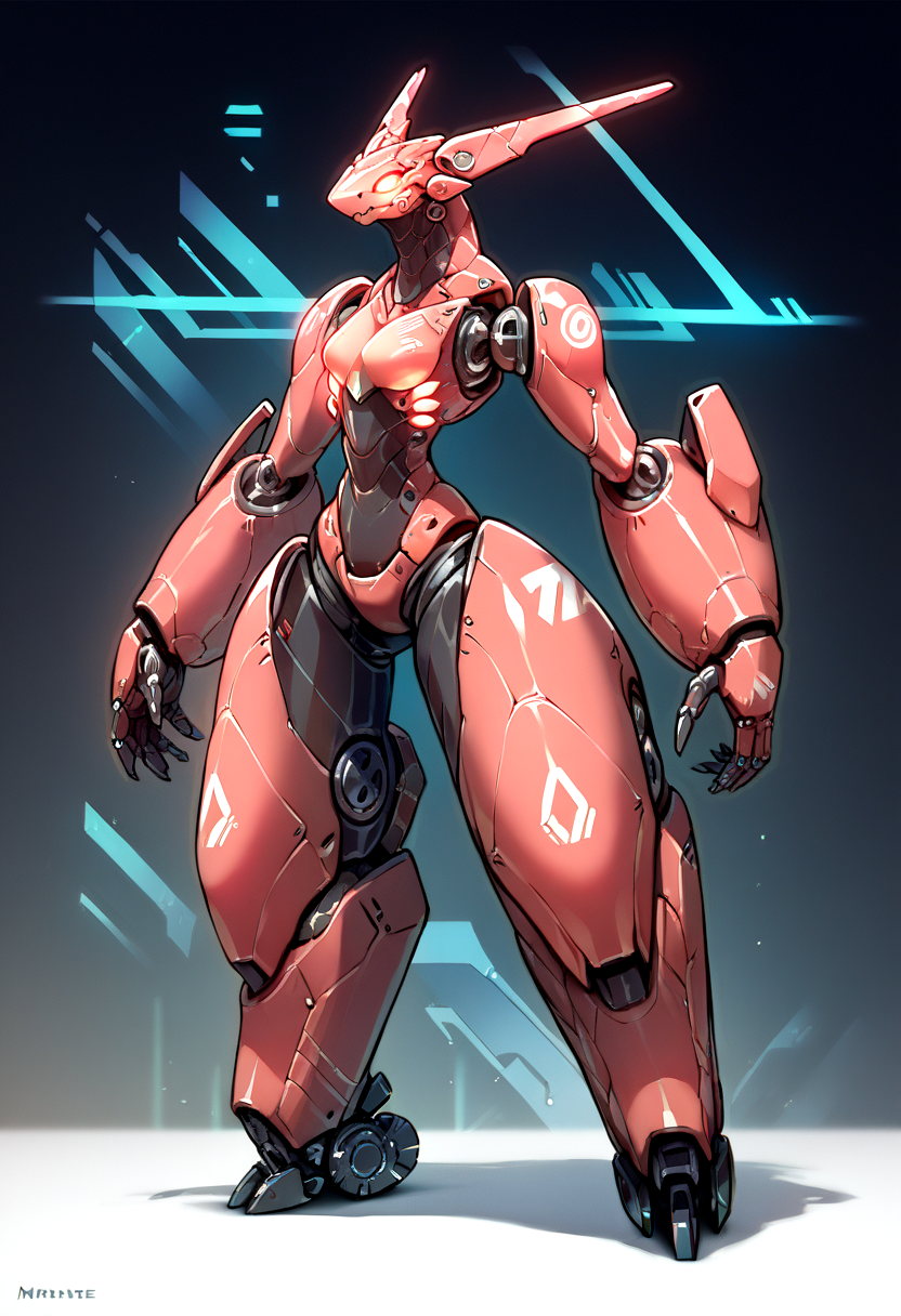 Score_9, score_8_up, score_7_up, score_6_up,  source_anime, solo, 1girl, mechanical, robot, abstract backdrop, mecha, neon trim, glowing parts, glowing eyes, living machine, furry, <lora:cool_ASF_mecha_MIX:1>