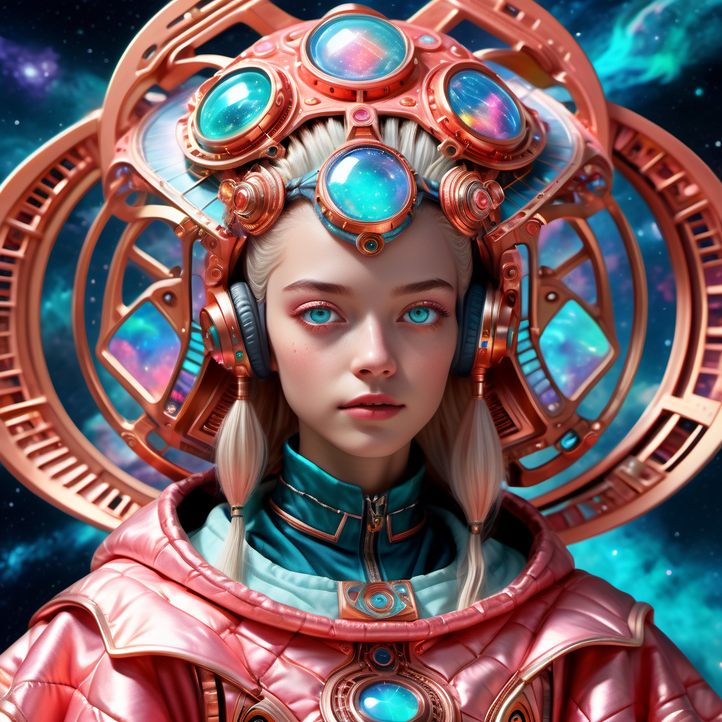 ((best quality)), ((masterpiece)), ((realistic,digital art)), (hyper detailed),DonMBl00mingF41ryXL female Space music composer, Quantum dream weavers- Entities with kaleidoscopic, iridescent threads weaving dreams through dimensions., Late twenties, Buoyant, Sub-Saharan African, Turquoise eyes,  Aquiline Nose, V-Shaped Chin,       , Ash Blonde Textured haircut hair, Hope, Lying or sitting while experiencing virtual reality or neural interfaces.,  wearing Tie-dye  Coral Pink Levitating Asymmetric Skirt, Flannel  Plaid  SkyBlue Carbon-fiber Hooded Poncho, , ,  and and and, Gesturing or touching holographic interfaces., Space Elevator Lights, Space colonies and habitats in distant corners of the galaxy, raytracing, HDR,8K<lora:DonMBl00mingF41ryXL-000005:0.75>
