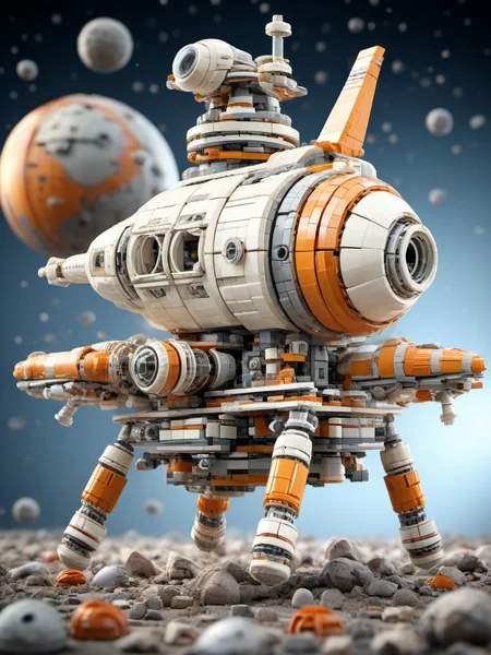 BJ_Lego_bricks,no_humans,robot,science_fiction,spacecraft,debris,
3D Model,8k,highly detailed,hdr,realistic,high definition,<lora:Lego_World_SDXL_v2:0.7>,