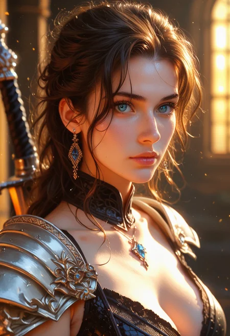 score_9, score_8_up, score_8, score_7_up, score_7, beautiful elven girl, brunette hair, scales, scaled skin, black scales, hair over half of face,, blue eyes, leather armor, vox machine style, holding a weapon, sword, 1girl, female focus, fantasy, night background, (dynamic lighting:1.1)
((masterpiece))
HDR