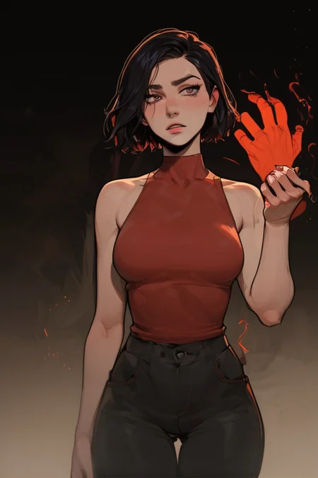 (score_9, score_8_up, score_7_up). (line work, excellent drawing, highest quality, extremely detailed:1.2). a girl watching her arm be corrupted. 1girl, gradient skin, clawed hand, spreading corruption, black smoke coming off hand. cracking hand, charred skin, sleeveless, pale skin, black pants, g0thicPXL, romantic, source_cartoon, dark background, medium distance, cowboy_shot, <lora:add-detail-xl:1.35> <lora:princess_xl_v2:0.55> <lora:Expressive_H:0.6> <lora:g0th1cPXL:0.4> <lora:incase-ilff-v3-4:0.8> <lora:mrpotatoparty-guy-PONYv1-3:0.3> <lora:Chipmunking_V.2:0.15>