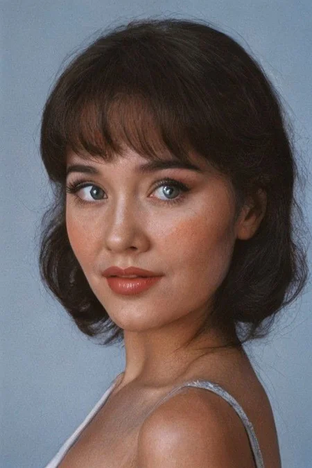 beautiful woman Classic High-Key Portrait: Bright, evenly lit portraits on the subject's face.Pin-Up Bangs