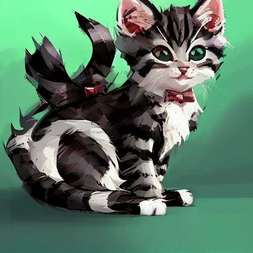 a photo of a cute kitten kitten kitty cute wearing a bow tie by craig mullins, 8k, highly detailed 512SpeedPainter