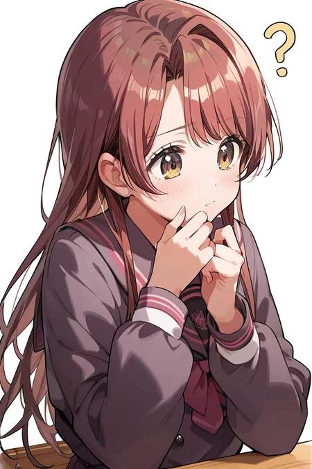 score_9, score_8_up, score_7_up, score_6_up, 1girl,
<lora:Kasuga_Haruna:0.9> haruna, long hair, long sleeves, school uniform, think, ?, hand on chin,