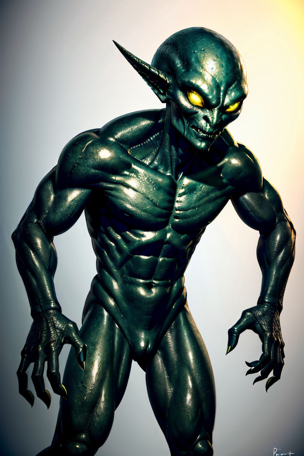 (Realisitc:1.5) Black and emerald green alien man monster, <lora:EdobAlienMonsterMale_v1.0:0.8>
