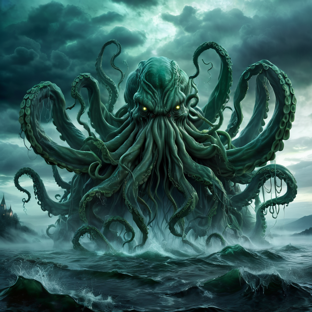 masterpiece,high resolution, <lora:Cthulhu-XL-9:0.8>,
cthulhu, tentacles, no humans, scenery, water, cloud, fog, outdoors, cloudy sky