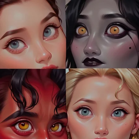 score_8_up, multiple girls, multi-eye-focus, square format, beautiful, 2d, volumetric lighting, masterpiecemulti-eye-focus, multiple people/girls/boys/monsters, eye focus, multiple panels, square format,