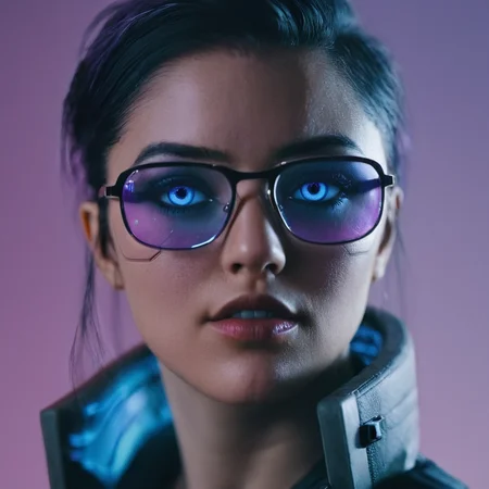 cinematic film still of <lora:perfection style:0.3>
<lora:detailed:0.1>
<lora:Chiaroscuro Lighting Style:0.3>
<lora:cyberpunk style v2:0.9>
<lora:Cyberpunk Style:0.1>
In Cyberpunk city a woman with glasses and a purple background,bionic,transhuman,Dystopia,Dystopian,kakotopia,Science fiction,high tech,low life,societal collapse,Artificial,Posthuman,future,futuristic,Artificial intelligence,Cyborg,genetically-enhanced humans,sci-fi,Cyberpunk Style,1girl,solo,looking at viewer,blue eyes,jewelry,earrings,glasses,blurry,lips,blood,portrait,blood on face,realistic,nose,round eyewear,nosebleed,blood from mouth,cyberpunk,Cyberpunk Style , science fiction, futuristic setting, detailed background, dramatic light, dramatic shadow light, contrast, cinematic color, cinematic look, filmic, realistic, realism, perfection, perfect, different, cinematic, film, cinematography, artstation, Cyberpunk city style, Cyberpunk style, shallow depth of field, vignette, highly detailed, high budget, bokeh, cinemascope, moody, epic, gorgeous, film grain, grainy