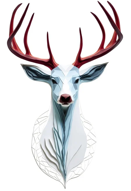 layered papercut, mysterious magestic white deer, on a papercut forrest floor trail, papercut deer with big antlers, fading backlit background, (svannah fading white/ to deep red), by Minjae Lee, Carne Griffiths, Emily Kell, Steve McCurry, Geoffroy Thoorens, Aaron Horkey, Jordan Grimmer, Greg Rutkowski, amazing depth, double exposure, surreal, geometric patterns, intricately detailed, bokeh, perfect balanced, deep fine borders, artistic photorealism , smooth, great masterwork by Suiras <lora:add-detail-xl:2> <lora:Double_Exposure:0.5>