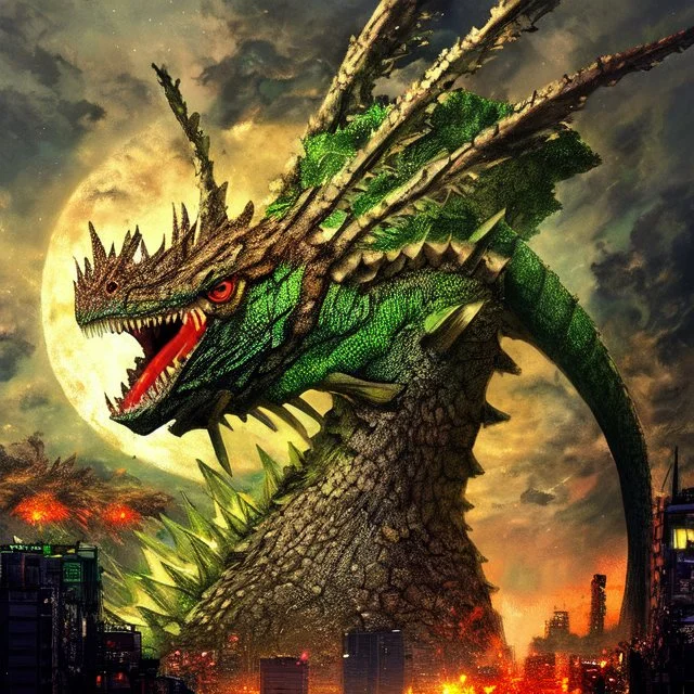 detailed tokyo promo photo of (Godzilla | pmantis:0.8),  matte oil painting, concept art, ambient lighting, deviantart, 4k, hd, clean