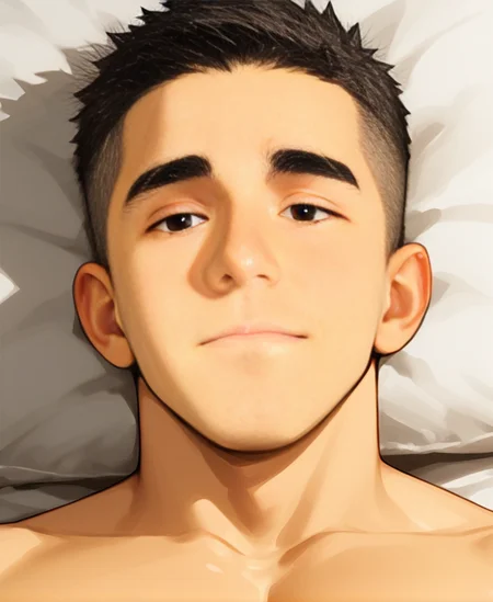 ((source anime)), breeze style, ((anime eyes:1.5, small nose, simple mouth:1.5)), short hair, score_9, score_8_up, score_7_up, Korean, <lora:Expressive_H:1.4>, ((handsome man:1.2, light skin)), (focus male, solo:1.1), masterpiece, best quality, ((1man, 1boy, mature man:1.4)), masterpiece, best quality, amazing quality, 
<lora:Breez_Style_Wv5:1>. breeze style,
breeze style, very awa, absurdres, newest, perfect quality, detailed background, high quality, intricate details, stunning masterpiece, outstanding composition, very aesthetic, ((best quality:1.2)), Male focus, (( a boy lying on bed)),