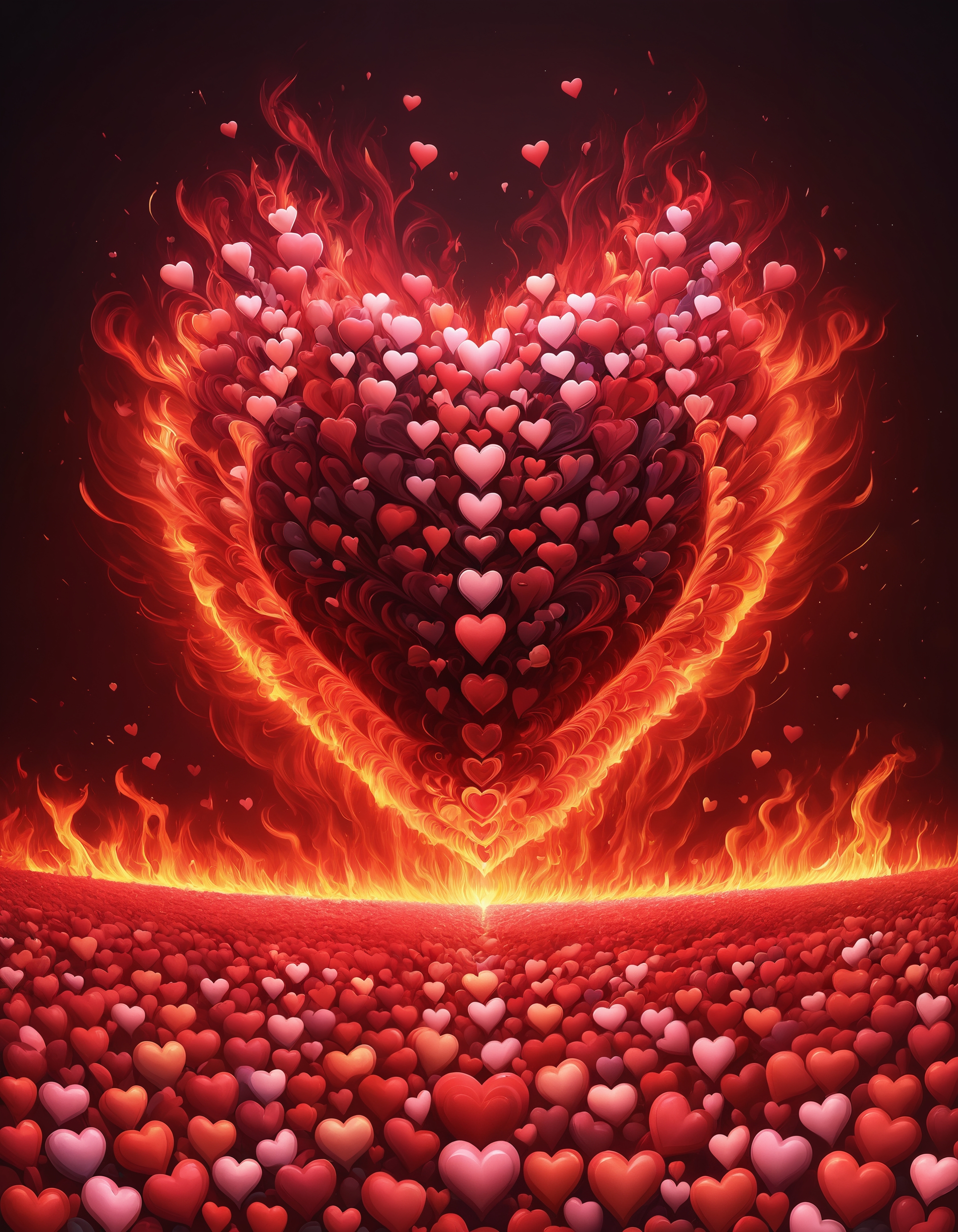 amazing award winning photo of a fire made out of hearts as zavy-hrtfl