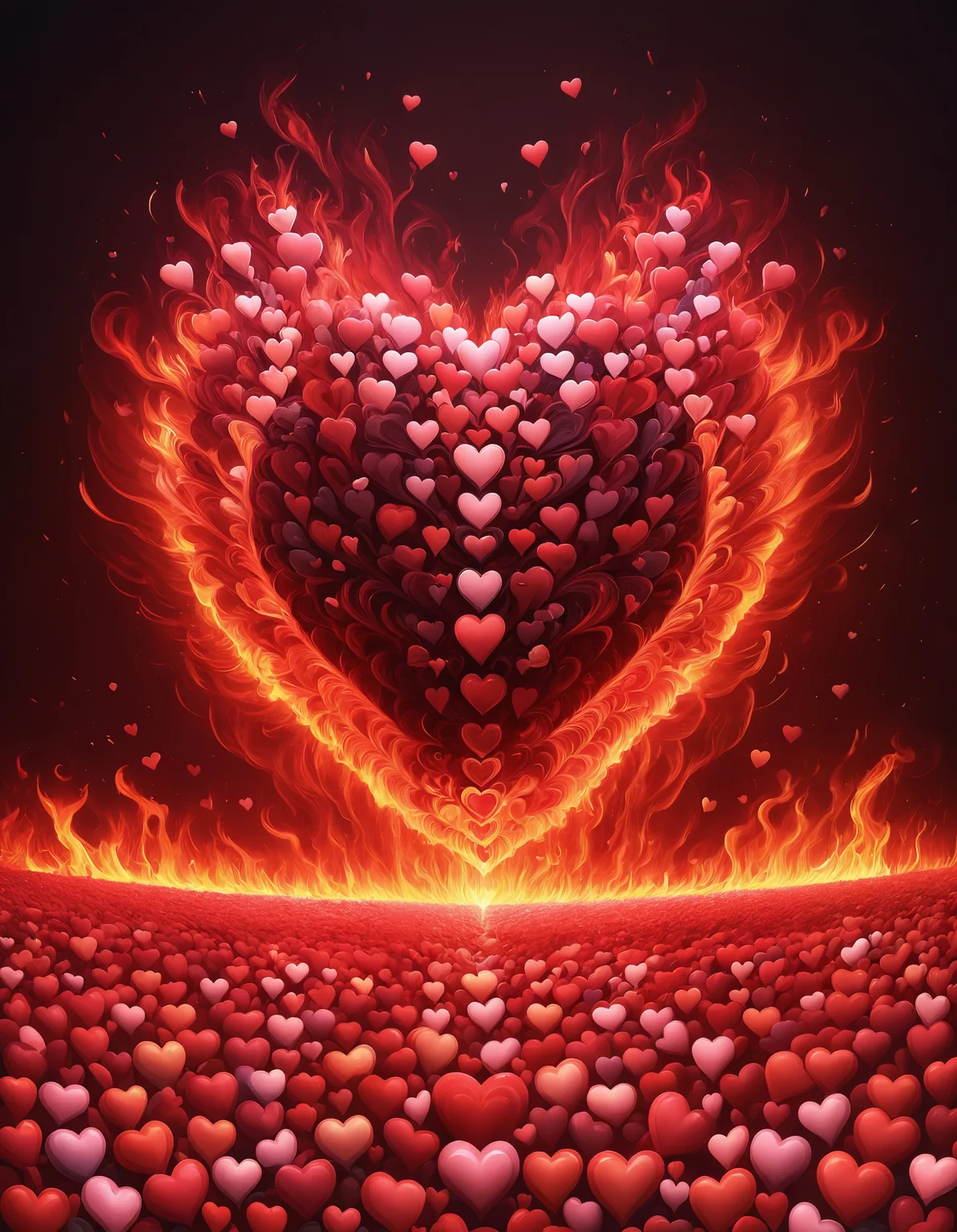 amazing award winning photo of a fire made out of hearts as zavy-hrtfl