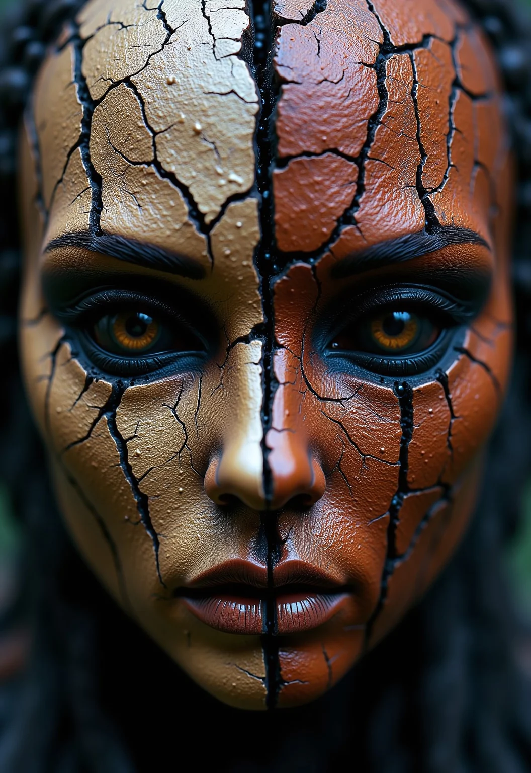 aidmaimageupgrader, a high quality digital image of an intricate unmask your emotions, we're all a little broken, no humans