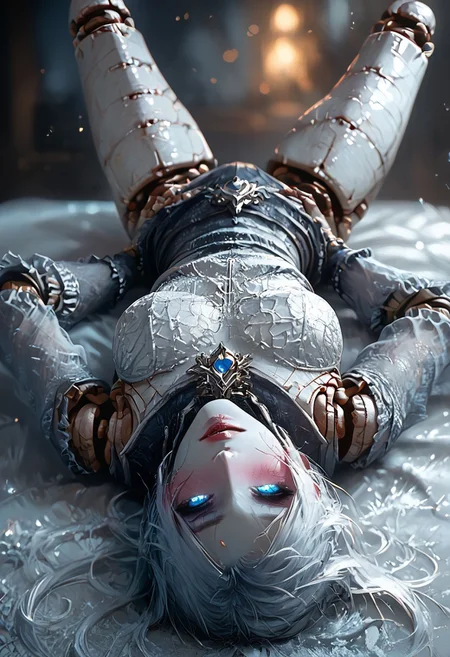 score_9, score_8_up, score_7_up, (unreal engine 5, unreal engine 3d scene),
1girl, (naughty look, naughty face, naughty, naughty, aroused look, horny, full-face blushing), ((sexy dynamic pose:1.3)), 18 years old, perfect quality, high quality, 
dynamic angle, dynamic, dynamic shot, perfect body, epic, cropped body, legs, ((from back shot:1.1, butt focused:1.5, thongs focused:1.4)), 
soft skin, soft skin, shining glossy skin, soft abs, slim waist, (slender body),
Expressiveh, (volumetric lighting:1.2), cinematic, cinematic lighting, reflections, ultra hd, visual effects, graphic effects, 
BREAK
score_9, score_8_up, score_8_up, 1girl, depth of field, raw, focus on thighs bokeh effect, close up shot, intimate shot, posing, lying on back, arched back, torso grab, legs up, lifted legs,  cute adorable goth girl, nsfw, heart shaped belt, thick thigs, tight ass, narrow waist, big perfect tits,, 
BREAK
BREAK
 (score_9, score_8_up, score_7_up), (Masterpiece), (expressive eyes), 1girl, Automaton, colored skin, (white_skin:2.0), (joints:2.0), white hair, blue eyes, glowing blue eyes, <lora:MGE_V5.0:1.2>hkevil