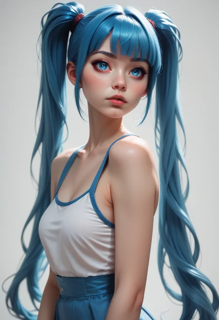 score_9, score_8_up, score_7_up, 1girl, solo, <lora:Dark_Somi_Pony_v0.1:0.5> d4rks0m1, long blue hair, twintails, blue eyes,