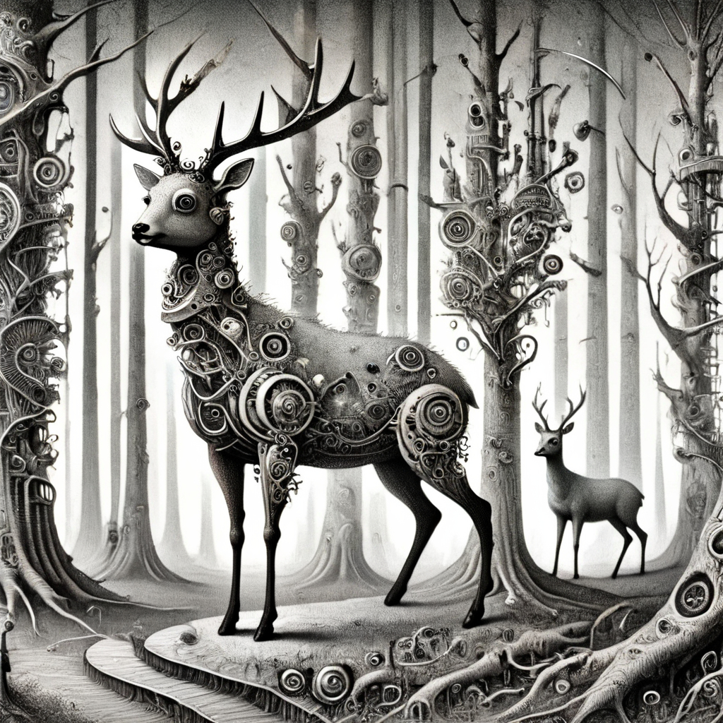 fantoria surreal deer in surreal forest <lora:fantoria:1>