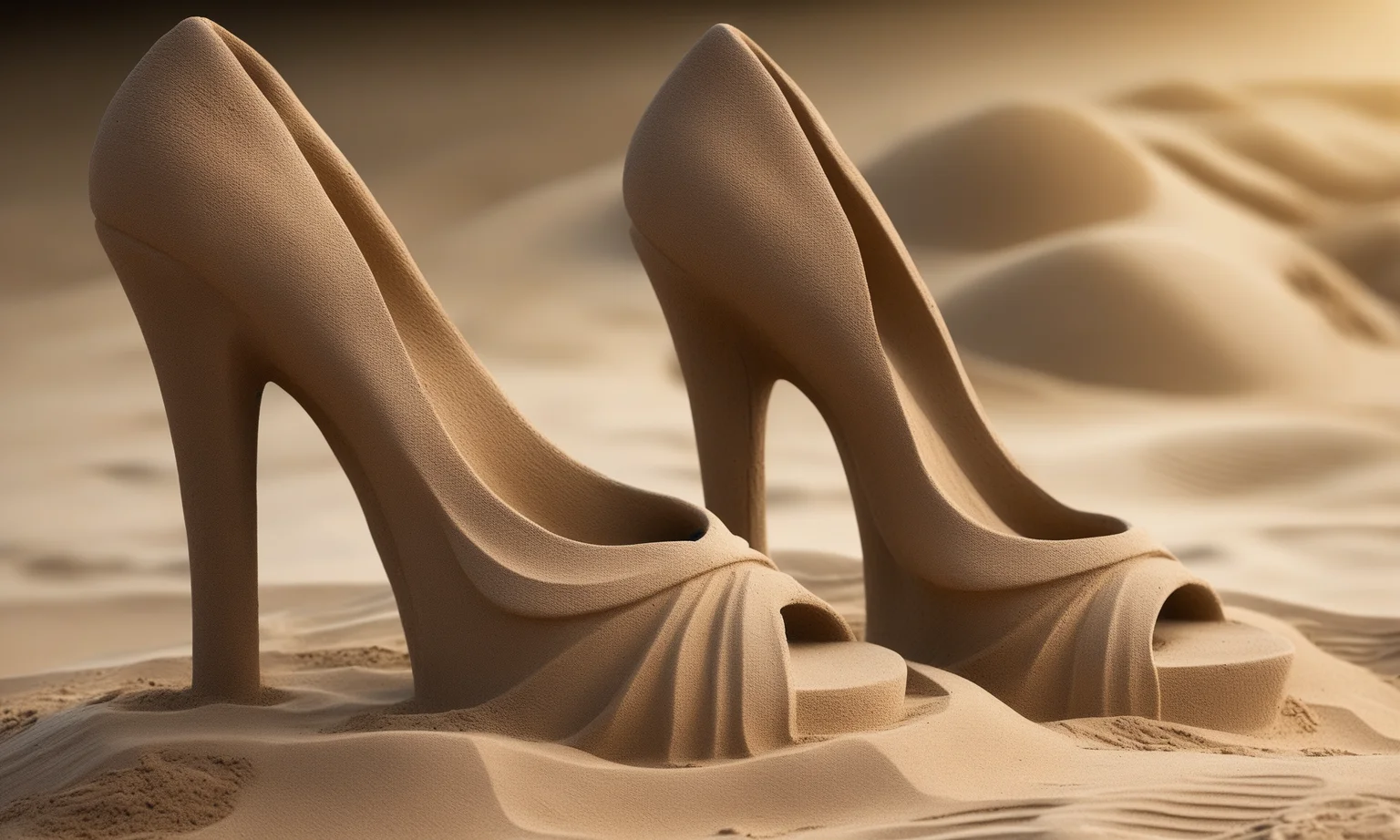 <lora:sandsculpturecd_xl-000006:0.6>,a pair of high heels statue made of sand sculpture on sandbeach,full body,sandsculpturecd_xl,outdoors,(Unbelievable Digital Artwork:1.3),CGSociety,ArtStation,master works, emotional, harmonious, high budget, moody, epic, gorgeous, perfect lighting, realistic, photorealistic, photographic, photo (medium),real, moody lighting, volumetric lighting, reality ray tracing, 8K, HDR, UHD, masterpiece, best quality, highly detailed, high resolution, finely detail, extremely detailed, ultra detailed, wallpaper
