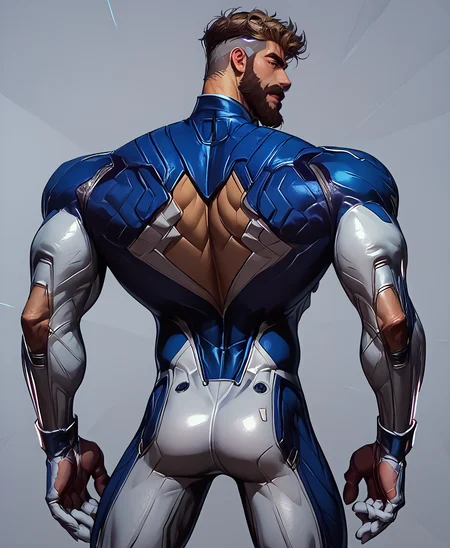 score_9, score_8_up, realistic, rating_questionable, bif,
<lora:mr.fantastic_pony_lora:.7> Mr.Fantastic, bodysuit, muscular male, beard, brown eyes, undercut, multicolored bodysuit
glossy skin, muscular male, bara, mature, facial hair, beard, mustache, stubble,
<lora:egg_leonard-04:.7><lora:style_Concept Art DarkSide Style LoRA_Pony XL v6:1><lora:slider_Body Type_alpha1.0_rank4_noxattn_last:1><lora:addon_FoxAI_HAIRY_BOYS-000001:.7><lora:slider_Pubic Hair Slider - Pony_alpha1.0_rank4_noxattn_last:.7><lora:addon_bobthetanuki:1>, bobthetanuki <lora:slider_skin tone slider_last:-1><lora:slider_pecslider_scale_2:.1><lora:style_Hiori Light Art:1>, HIORI LIGHT ART, BACKLIGHT <lora:slider_cfg_scale_boost:.5>