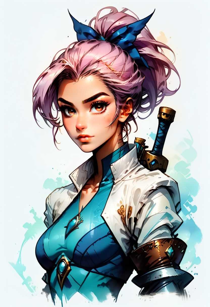 Faded Headshot, faded bottom, faded edges ,score_9,score_8_up,score_7_up,score_6_up,score_5_up, rating_safe,
1girl, jericho, \(Seven Deadly Sins\),(ultra HD quality details), lavender hair, brown eyes, hair bow, ponytail,
weapon on back,
blue dress, mini skirt, cropped jacket, gauntlets, fingerless gloves, thigh boots,
beautiful, centered, looking at the camera, approaching perfection, dynamic, moonlight, highly detailed, watercolor painting, artstation, concept art, smooth, sharp focus, illustration, portrait, close up
medium breasts,