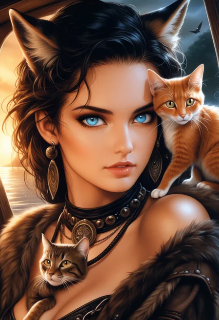 Art by Craola,
Dorian Vallejo,
Damian Lechoszest,
Todd Lockwood.luis royo close-up portrait the girl and the man-fox Photorealistic,
two parts in one art,
double exposure,
best quality,
dark tales,
worms eye view of street,
Craola,
Dan Mumford,
Andy Kehoe,
cat on the river in a boat,
cute,
adorable,
vintage,
digital painting,
detailed illustration,
cinematic,
ultra highly detailed,
tiny details,
beautiful details,
mystical,
luminism,
vibrant colors,
complex background,
very well lit,
32k,
Watercolor,
trending on artstation,
sharp focus,
studio photo,
intricate details,
highly detailed,
by greg rutkowski