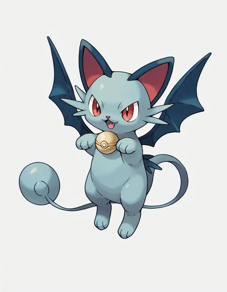 score_9,score_8_up,score_7_up, <lora:Navi_PokeDnaGen1_PonyXL_S1-000007:0.8> , nv-pokegen1, dragon-type, cat, cat ears, solo, mini wings,