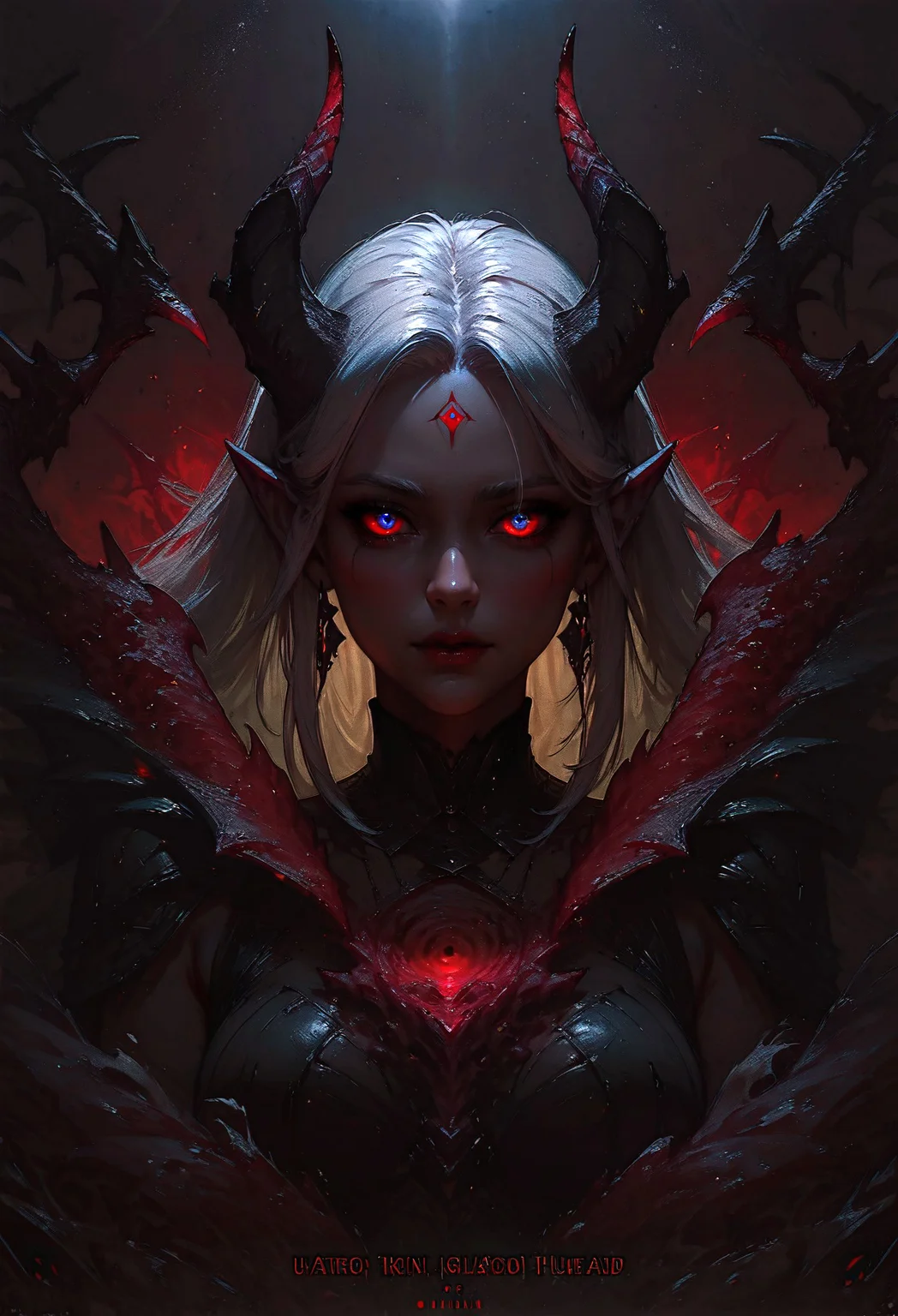 score_9, score_8_up, score_7_up,  1girl, solo, glow eyes, white hair, red light, demon, full face, symmetry, dark theme  <lora:pony/concept_art_darkside:0.8> concept art, realistic <lora:pony/gwent_v2.0:0.6> gwentstyle <lora:pony/expressiveh:0.8> expressiveh