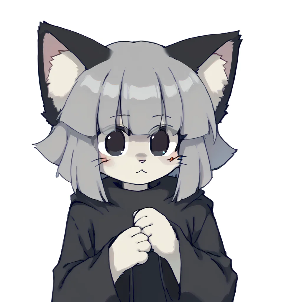 <lora:kirbypurrs:1> no humans, (furry:1), (fluffy:1), <lora:Keke:1> 1girl, cat ears, animal ears, grey hair