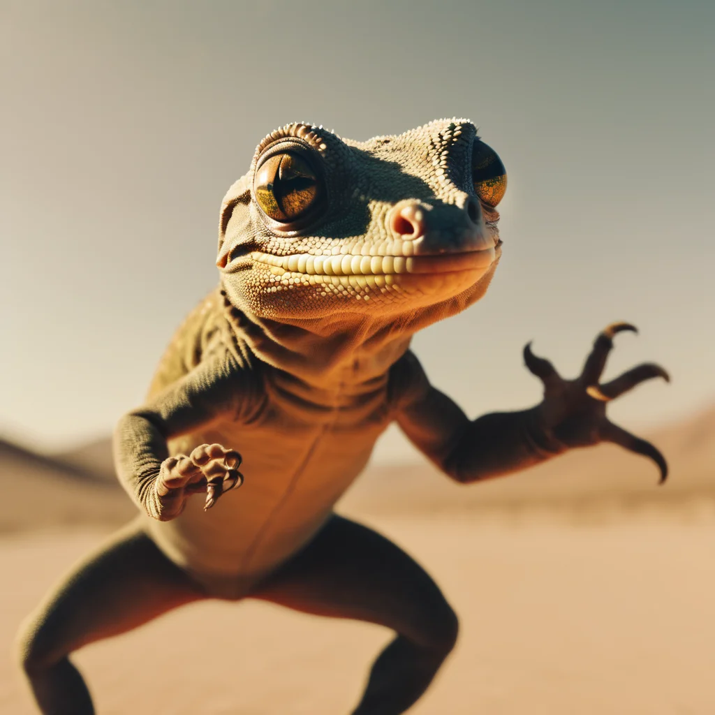 <lora:TestLUTs1-000016:0.6>
photo of a happy dancing gecko, mad max fury road cinematographic LUT