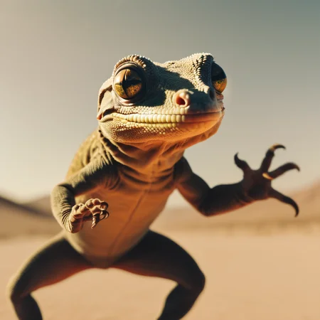 <lora:TestLUTs1-000016:0.6>
photo of a happy dancing gecko, mad max fury road cinematographic LUT