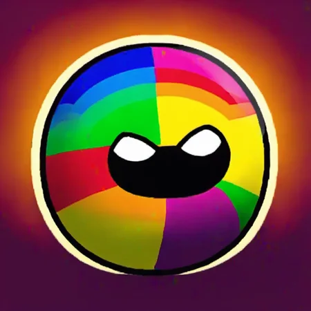 bobo ball, rainbow colors, dark night, glow <lora:波波ç:0.7>