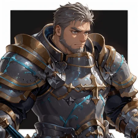 <lora:Dilga__Alchemist_Code-000003:.65>, 1boy, tagatamedilga, bara, muscular body, grey short hair, grey eyes, beard, armor, sword, shield
(very short hair, beard, bara, mature, facial hair, stubble, beard, full beard, sideburn, beard, a lot of beard, ), facial hair,male focus, muscular male, muscular male, bara, mature,  bara, mature, aixiwuganda_(20222192), very awa, masterpiece, best quality, absurdres, newest, perfect quality, detailed background, intricate details,
<lora:slider_Body Type_alpha1.0_rank4_noxattn_last:3><lora:style_Anime Summer Days 2 Style SDXL_LoRA_Pony Diffusion V6 XL:.6><lora:slider_cfg_scale_boost:.7><lora:Artist6p:.55>, Artist6p, Artist04p,<lora:slider_il_brightness_slider_d1:-1><lora:slider_il_contrast_slider_d1:-1><lora:slider_DarkSlider1.2_alpha1.0_rank16_full_300steps:-.6>