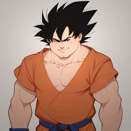score_8_up, BREAK, 1boy, solo, Peter Griffin, <lora:PeterGriffin_iamkowai_PXL_Leaf1:1> , son goku, black hair, orange gi,