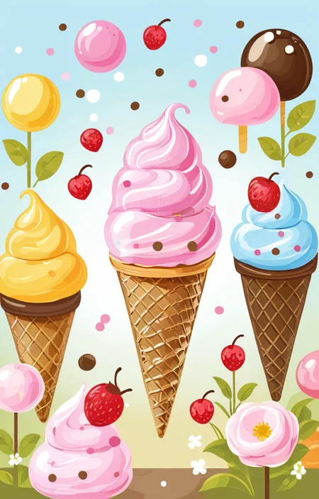 masterpiece,best quality,<lora:tbh14-sdxl:0.9>,illustration,ice cream A bottle of perfume in garden