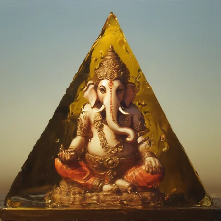 <lora:SDXL_Oil_Sa_May_V5:1> oil, a ganesha pyramid