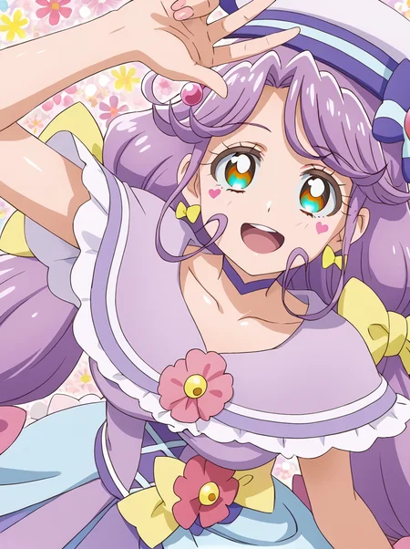 detailed background, shiny skin, rating safe,
<lora:curecoral.pony:1.0>,
curecoral,
large breasts,
close up,  half-closed eyes, happy, high angle, looking at viewer,