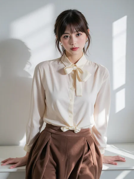 There are wonderful studio lights and various reflections,
18yo beautiful cute girl with blushing and female orgasm.skin naturally showing the texture of blood vessels and detailed pale skin,
--,
<lora:Nakajo_Ayami_f1:1>,she is Nakajo Ayami,
(Velvet_midi_skirt:1.5),(Satin_blouse_with_bow_tie:1.4),(Pointed-toe_mules:1.3), She was in a bright spring day, with Japan's Mount Fuji reflected in the lake, the waves reflecting the sunlight to form light spots, which were also reflected on her face, the cherry blossoms were in bloom but the atmosphere was a bit lascivious and erotic, because she was preparing to perform in an adult film, the scene was a bit surreal.,#æåªå¯å£«å±±
