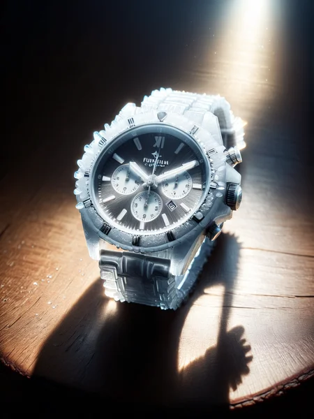 mad-ice wrist watch lying on wooden table, light rays, cinematic shot, dramatic lighting <lora:Ice_SDXL:1.2>, raw photo, film grain, Fujifilm XT3, (photorealistic, realistic:1.2), deep shadow, 8k, uhd, dslr, ultra high res