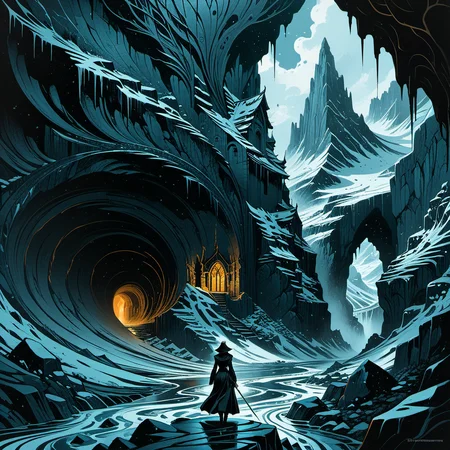 by Duncan Fegredo and Abigail Larson, hyper detailed, professional poster art, bold lines, award winning, trending on ArtStation , (intricate details, masterpiece, best quality:1.4), looking at viewer, dynamic pose
amazing Cavern
adverse weather
Craig Thompson
texture top down close-up