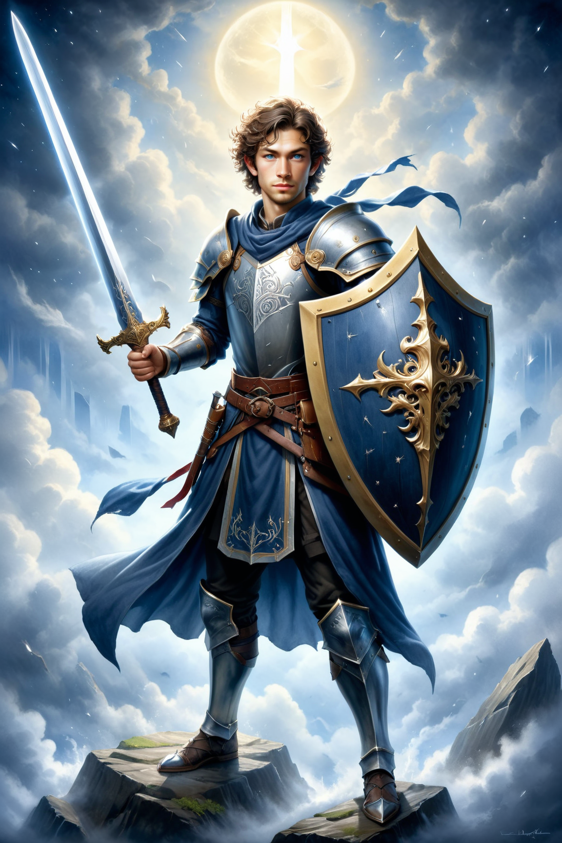 by  Damian LemaÅski  and  Duy Huynh  in the style of  Rob Gonsalves  ,   character, sword and shield <lora:sword_and_shield:0.45>  ,  watercolor  <lora:watercolor_by_ntc:1.00>   <lora:more_art:0.30><lora:clothing_slider:2.00><lora:great_lighting:1.30><lora:aesthetic:1.15><lora:photorealistic_portrait:1.25><lora:RMSDXL_Enhance:0.45><lora:RMSDXL_Creative:0.35><lora:RMSDXL_Photo:0.45><lora:RMSDXL_Darkness_Cinema:0.50><lora:XDetail_heavy:0.45><lora:perfect_eyes:0.15><lora:perfect_hands:0.15><lora:midjourney:-0.15><lora:looking_at_viewer:0.75><lora:dpo:0.25>