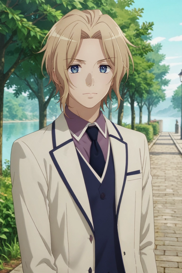 score_9, score_8_up, score_7_up, source_anime, rating_safe, intricate details, (3d:0.4), looking at viewer, , 1boy, solo, male focus, <lora:keith_claes_pony:0.8>, keith_claes, blonde hair, blue eyes, short hair, bangs, full body, school, day, sunny, arm at side, wavy mouth, closed mouth, , <lora:sdxl_lightning_8step_lora:1>