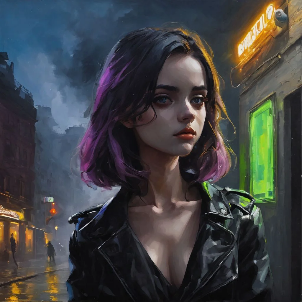 <lora:SDXL_MassiveCowsLoRA_v2E2:1> , (((anime oil painting))), (((side view of cute short modern Polish girl standing confidently in brothel))), (sexy expression), ((dark eyes)), ((gelasin)), ((pointed boobs)), (smoky air), ((neon)), Intricate textures, (high detailed skin:1.7),