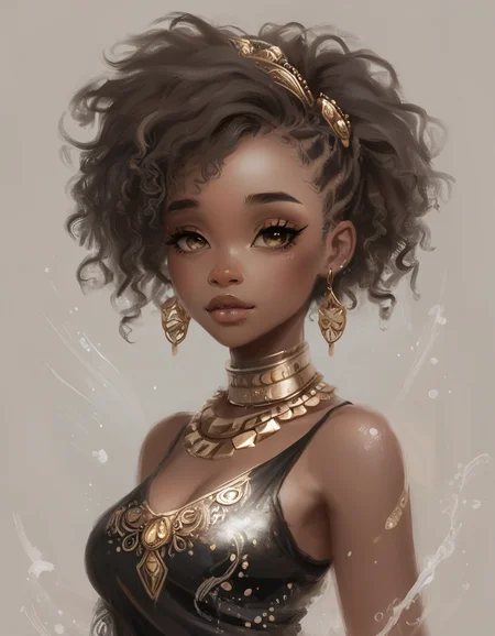 african hydropunk princess <lora:novuschroma31 style_b3:1> novuschroma31 style