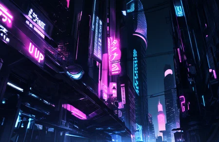 professional 3d model masterpiece, best quality, very aesthetic, absurdres, cyberpunk style,score_9,score_8_up,score_7_up,<lora:cwhyberponk:1>,cwhyberponk,r0k@p@nk,city,scenery,cityscape,skyscraper,street,skyline,(neon lights:1.2), ., . octane render, highly detailed, volumetric, dramatic lighting