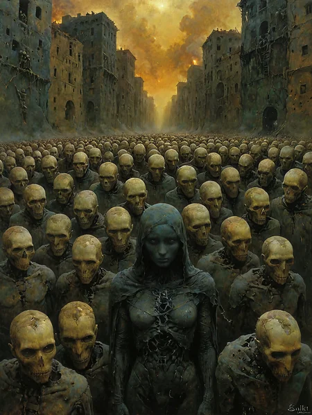 Professional photo.
"Safety in numbers"
<lora:OMG-Is-DucHaiten_v1.0:1.0>
<lora:sdxl_lora_beksinski-000018:0.4> digital artwork by Beksinski
<lora:The_Dark_Side_of_the_Earth:0.2>
