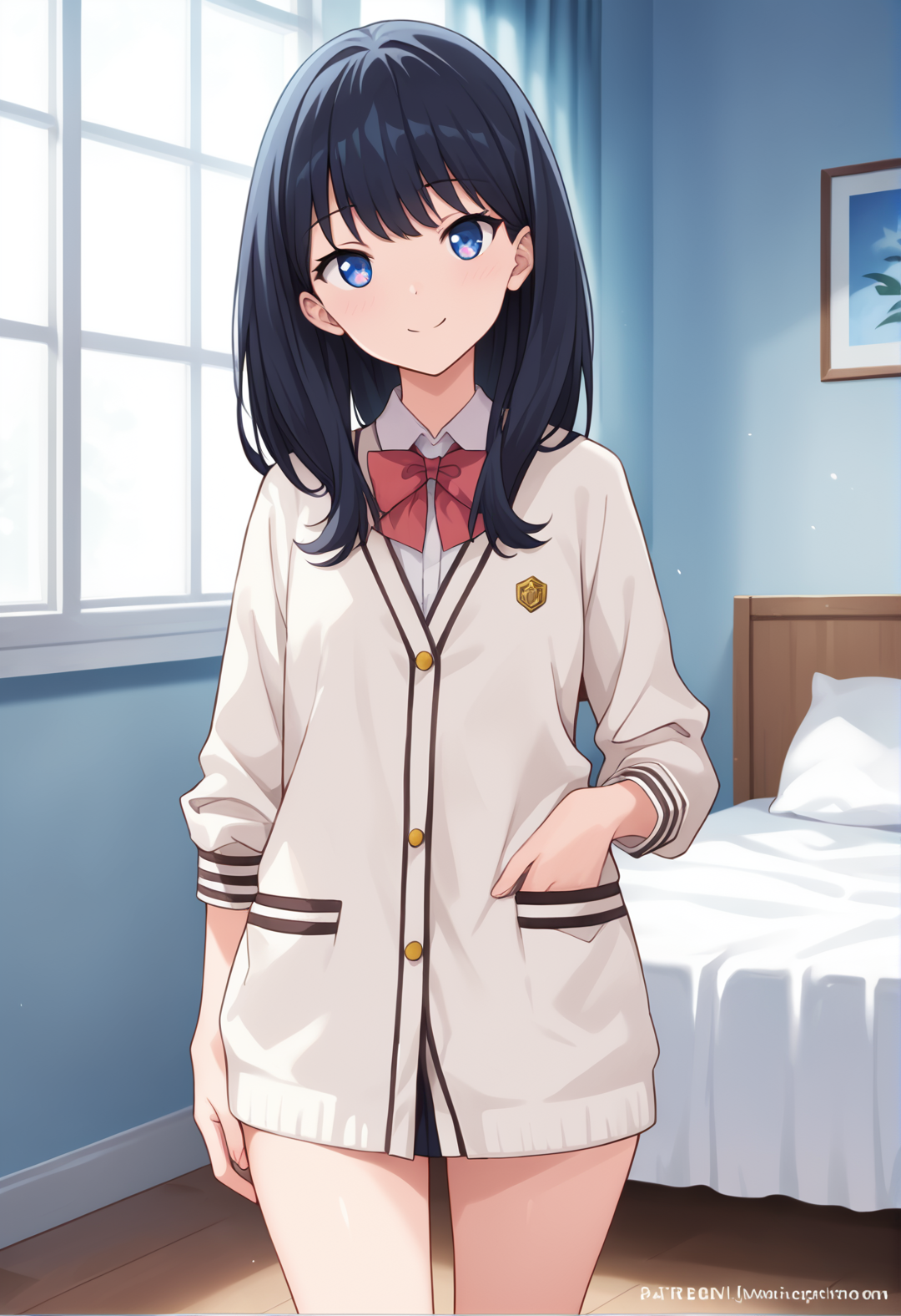score_9, score_8_up, score_7_up, source_anime, masterpiece, best quality, highly detailed background, cinematic lighting, detailed eyes, detailed pupils, perfect face, Rikka takarada, unique outfit, looking at viewer, standing, cute, smile, bedroom, soft light,
 <lora:Rikka_Takarada_Pony:0.8>
