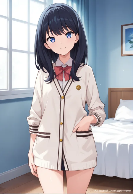 score_9, score_8_up, score_7_up, source_anime, masterpiece, best quality, highly detailed background, cinematic lighting, detailed eyes, detailed pupils, perfect face, Rikka takarada, unique outfit, looking at viewer, standing, cute, smile, bedroom, soft light,
<lora:Rikka_Takarada_Pony:0.8>