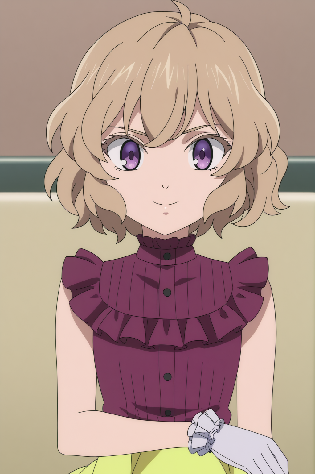 rating_safe,  anime screencap, consistent background,   Kotoko Iwanaga, light smile, upper body, 1girl <lora:Kyokou_Suiri-Kotoko_Iwanaga-PDXL:0.8>