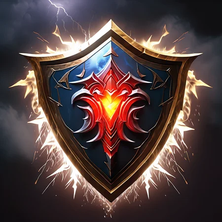 sheild,(lightning),
4k,realistic,phograph,black background,simple background,game icon,<lora:game_icon_diablo_style:0.85>,
